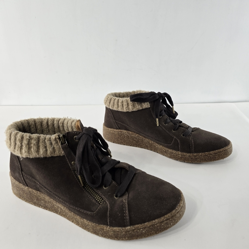 Aetrex Bonnie Arch Support Suede Ankle Sneaker Lace Up Boot Booties Size 8.5 - Picture 6 of 13